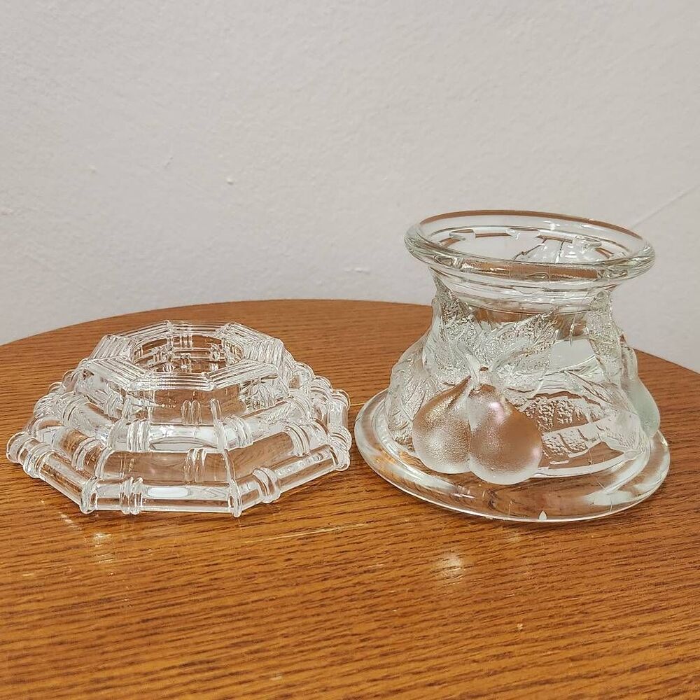 Cut Glass Candlestick Holders Set of 2 Antique Glass Candle Holders